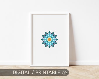 Islamic Wall Art | Islamic Geometry Poster Print | Digital Printable File | Islamic Gift