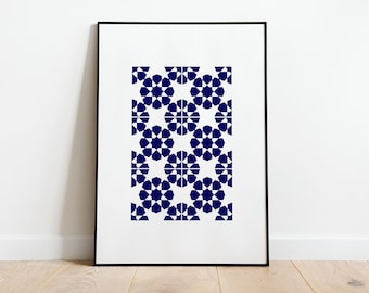 Impression d'art géométrique islamique minimaliste | Décoration d'intérieur Arabesque