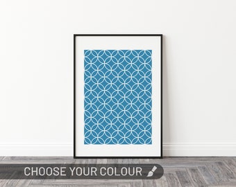 Geometrische cirkel muurkunst | Monochroom abstracte posterafdruk | Islamitisch cadeau