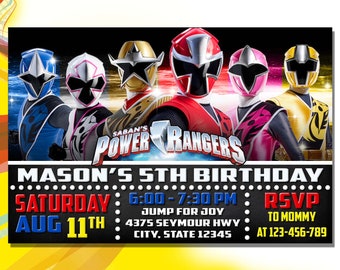Power Ranger Ninja Steel Invitation Etsy Power Ranger Ninja Steel Invitation Etsy