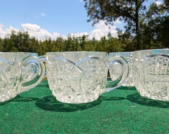 EAPG Imperial Glass Broken Arches Clear 3" Punch Cups 1910 - 1927 Set of 6