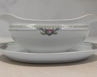 Noritake Montclare Gravy Boat Underplate Vintage Japan Fine China Vintage 1930s