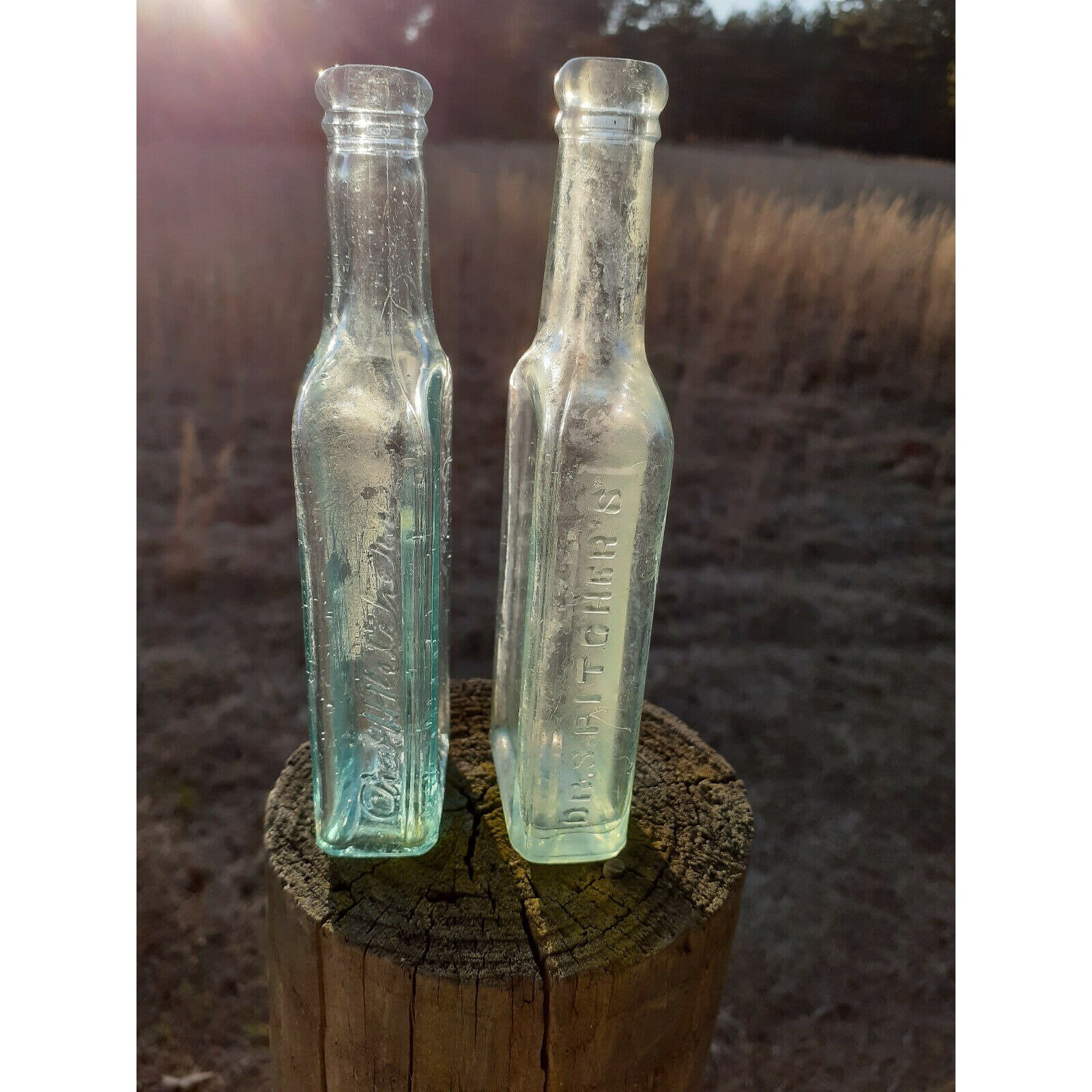 Dr. S. Pitchers & Fletcher's Castoria Antique Glass Medicine Bottle