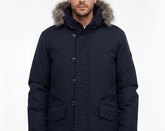 Man Vs Baby Rowan Atkinson - Winter Parka with Faux Fur Hood – Stylish Cold-Weather Coat for Everyday Warmth & Modern Outdoor Comfort