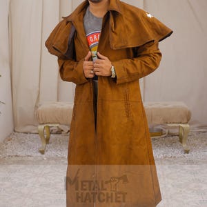 A7 NCR Ranger Coat – Brown Canvas Duster, Handmade Cosplay Trench Coat