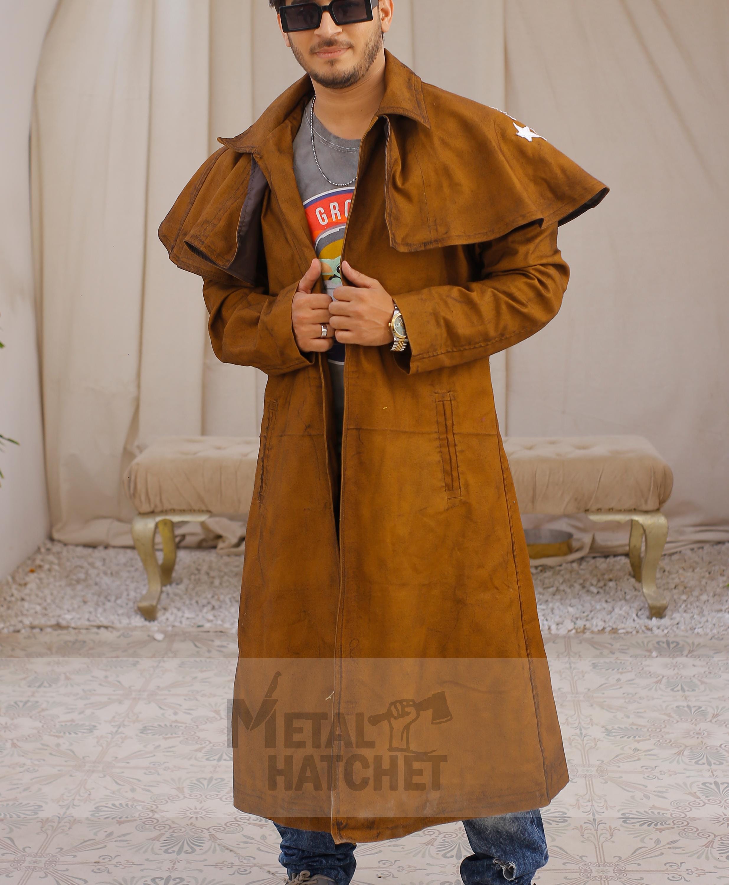 A7 NCR Ranger Coat – Brown Canvas Duster, Handmade Cosplay Trench