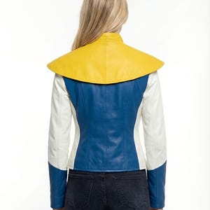 Kurtka Dispatch, kurtka inspirowana blond marynarką, kurtka skórzana inspirowana Dispatch, kurtka cosplay inspirowana grą, kurtka casualowa w stylu streetwear zdjęcie 2