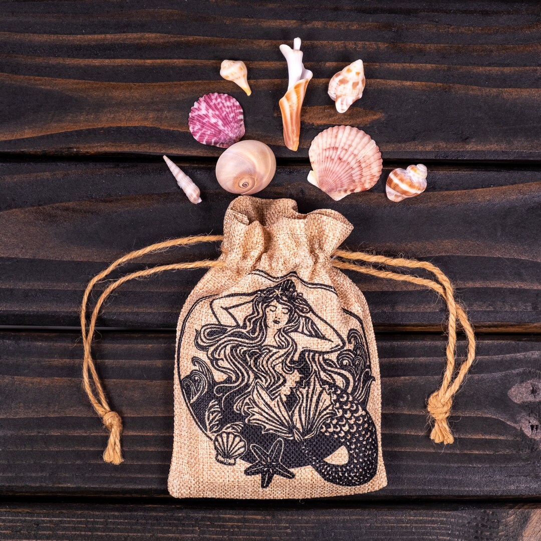 Mermaid Sea Witch Small Crystal Seashell Collection Pouch Tarot Card ...