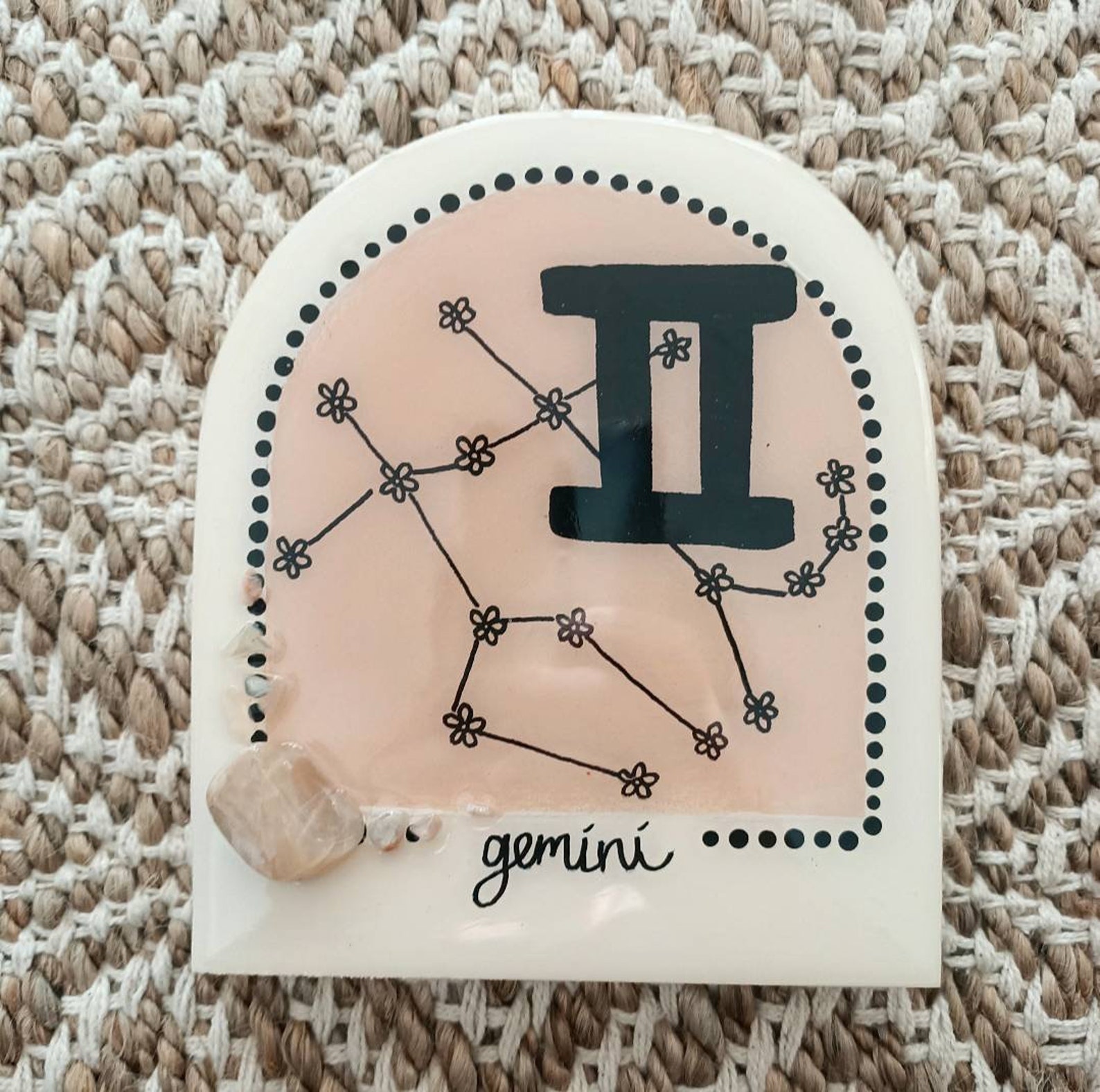 Gemini Gemstone Plaque Home Decor Zodiac Gemini Home Etsy