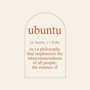 Poster Ubuntu – Stampa Tipografica Etica Africana 21x30 cm con Cornice | Arredo con Messaggio Umano e Inclusivo