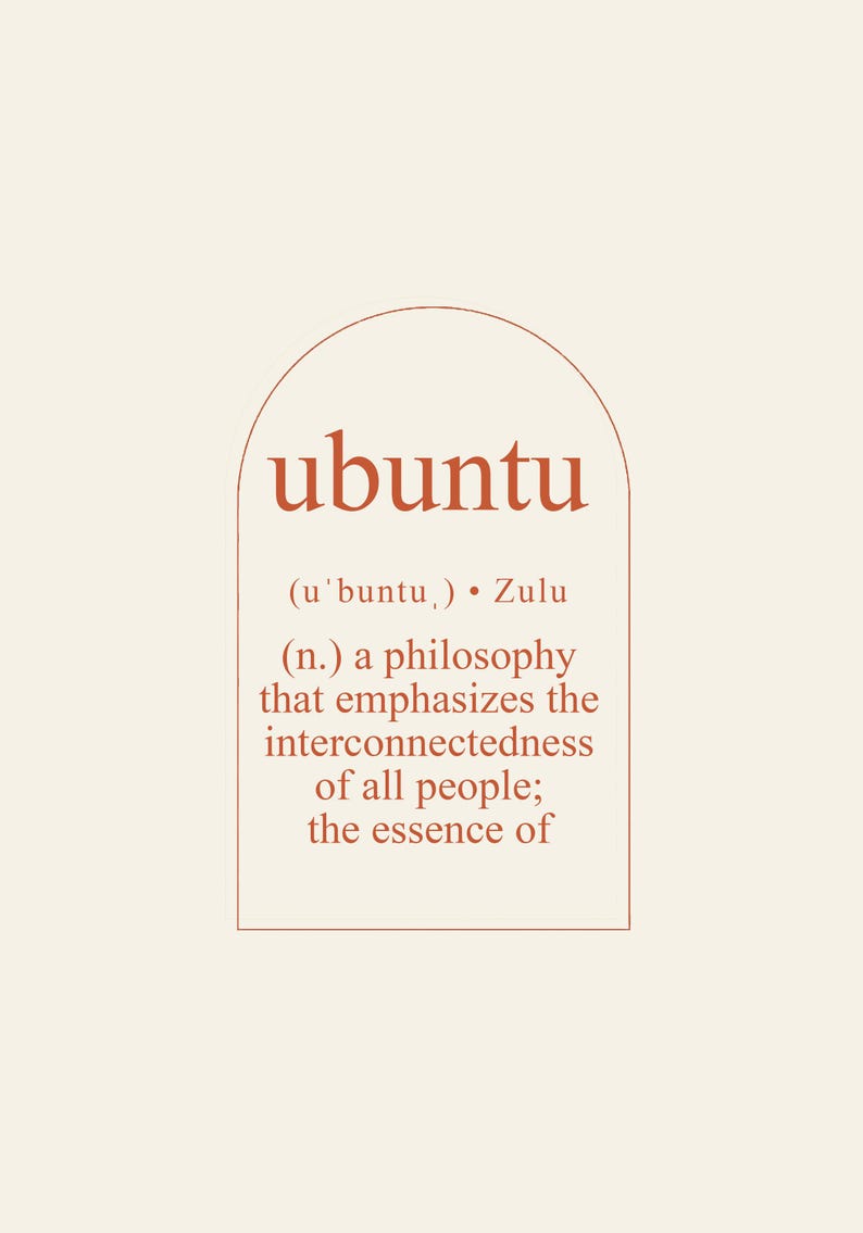 Ubuntu Poster – African Philosophy Typography Print 21x30 Cm With Frame ...