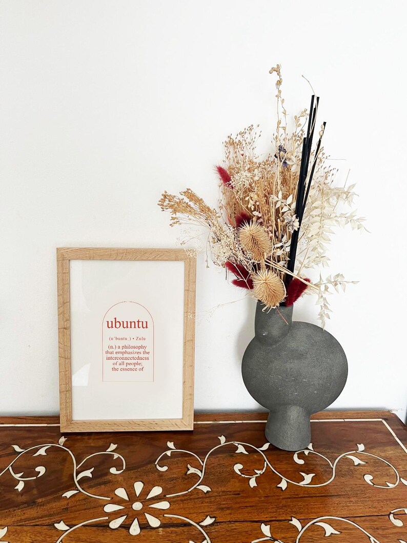 Ubuntu Poster – African Philosophy Typography Print 21x30 Cm With Frame ...