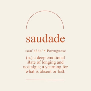 Poster Saudade – Stampa Tipografica Portoghese 21x30 cm con Cornice | Poesia e Nostalgia per Interni Carichi di Emozione