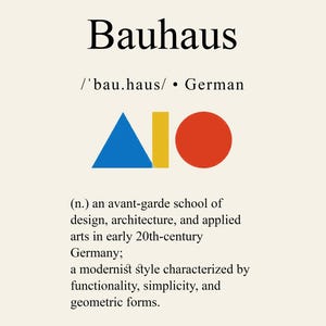 Poster Tipografico Bauhaus – Stampa 21x30 cm con Cornice | Arte e Design Moderno Minimalista