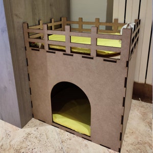 Casa de gatos corte láser archivos SVG, DXF, AI planes vectoriales, archivos descargables.
