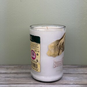 Buffalo Trace bottle candle upcycled with original bottle image 6