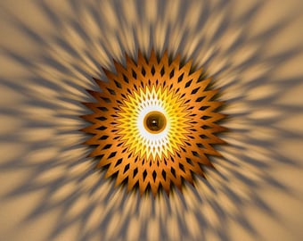 Wandlampe aus Holz, Mandala, Geometrischer Schatten, Schattenlampe, mit E27 Fassung