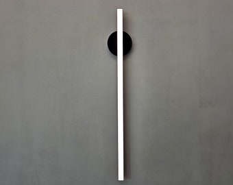 Moderne Wandlampe, minimalistische Beleuchtung, schwarze Lampe, LED Wandleuchte, Designerleuchte gerade, architektonische Wandgestaltung