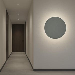 Nowoczesna lampa ścienna o wyglądzie betonu, okrągła, ściemnialna lampa ścienna LED do salonu | Oświetlenie pośrednie, minimalistyczny design