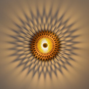Drewniana lampa ścienna, mandala, geometryczny cień, lampa wisząca, z gniazdem E27