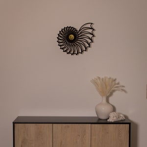 Wooden wall lamp, Nautilus shell, living room lighting, E27 socket image 5