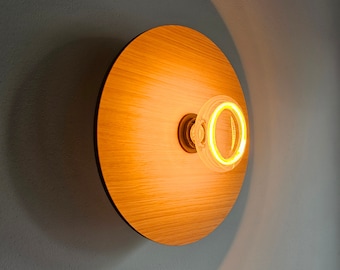 Wandlampe aus Holz, Minimalistische Wandleuchte, Eichenholzlampe, Designerleuchte modern, Lampe Schlafzimmer, sanfte Wandbeleuchtung