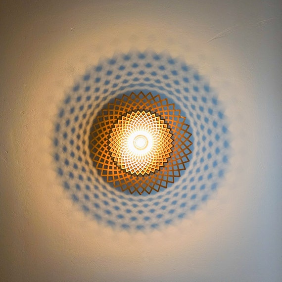 Lampe aus Holz, Holzlampe innen, Designerleuchte braun, Wandlampe Wohnzimmer, Leuchte Wand Schlafzimmer