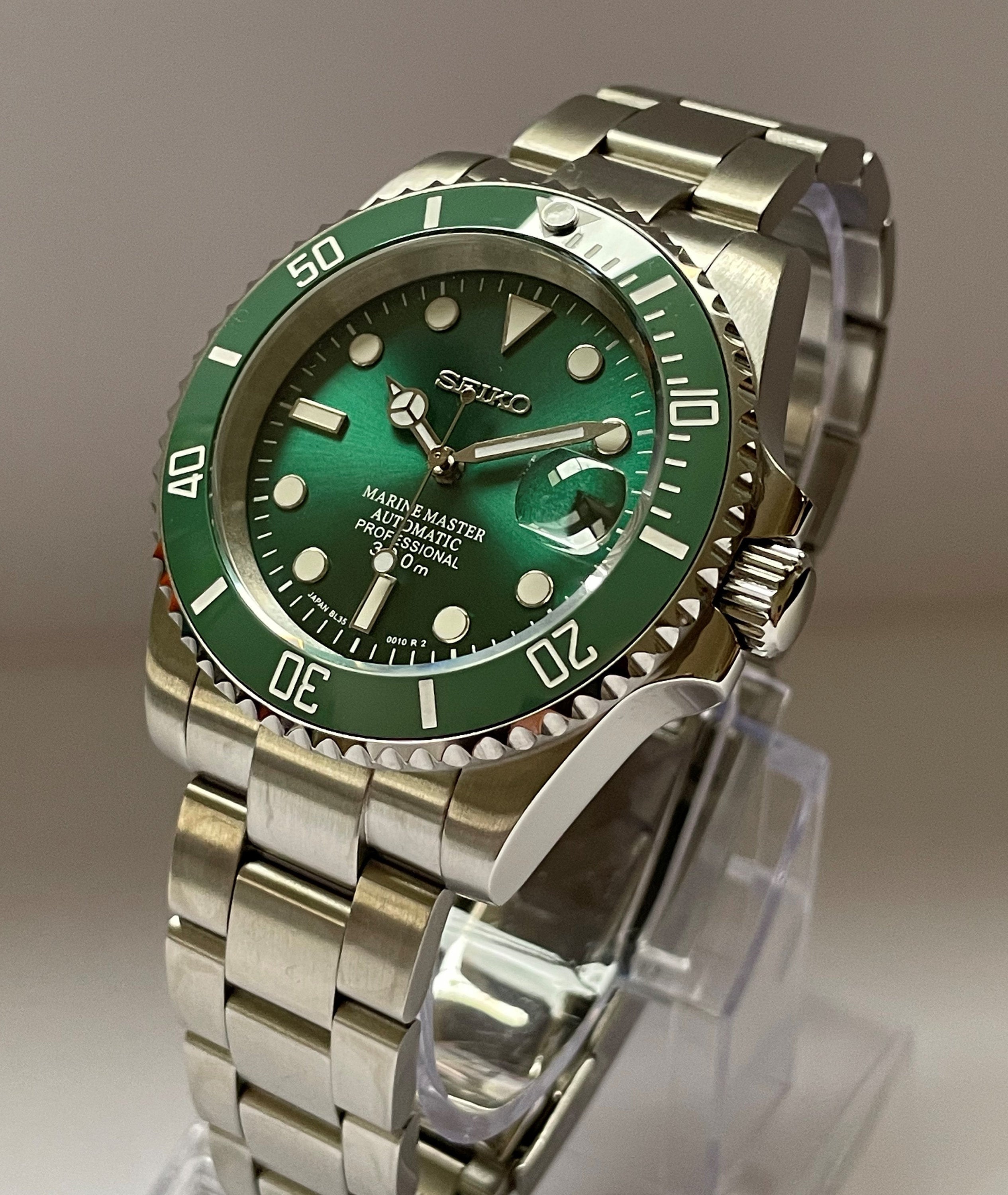 Seiko Submariner HULK NH35 MOD Reloj Verde Etsy Espana