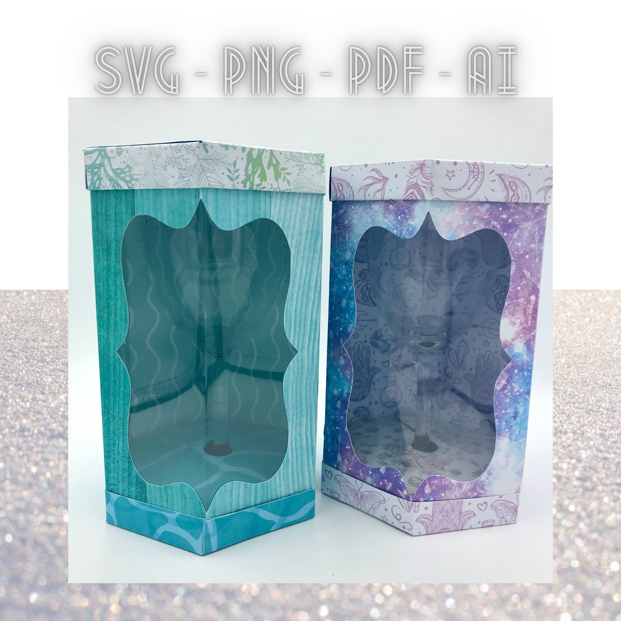 Wine Glass Box Svg Template Lovely Presentation Box for Etsy UK