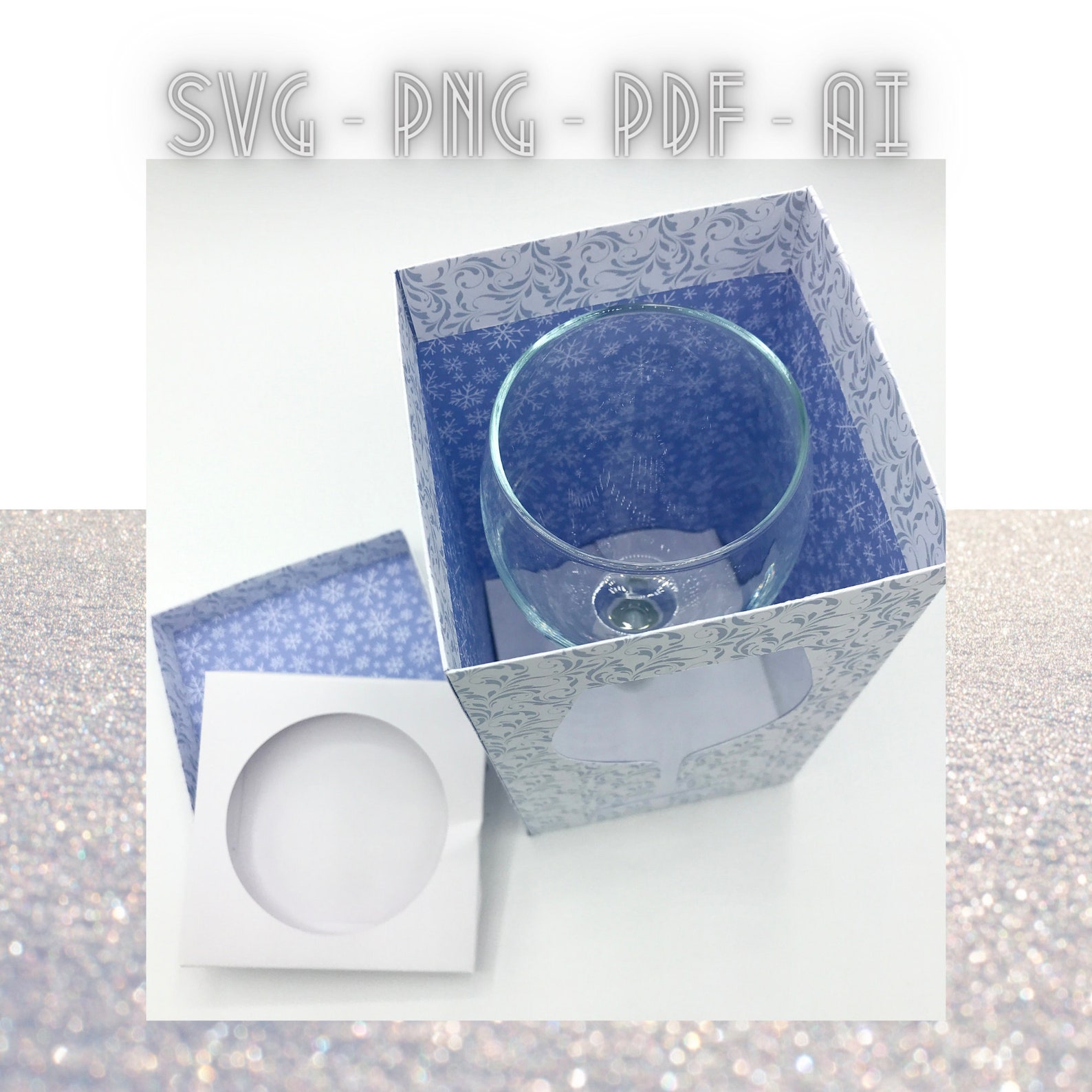 Wine Glass Box SVG Template / Glass Presentation Box Download Etsy UK