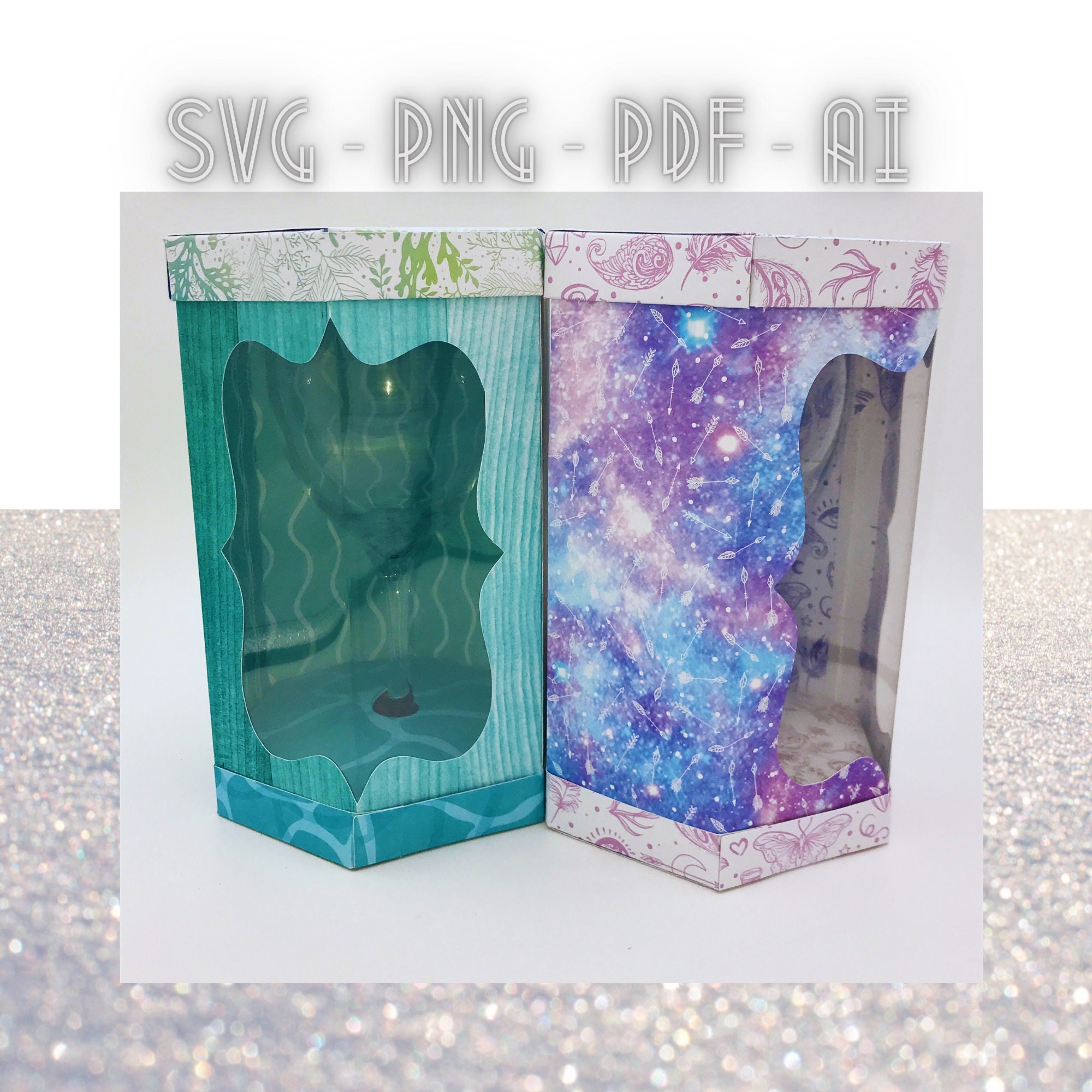 Wine Glass Box Svg Template Lovely Presentation Box for Etsy UK