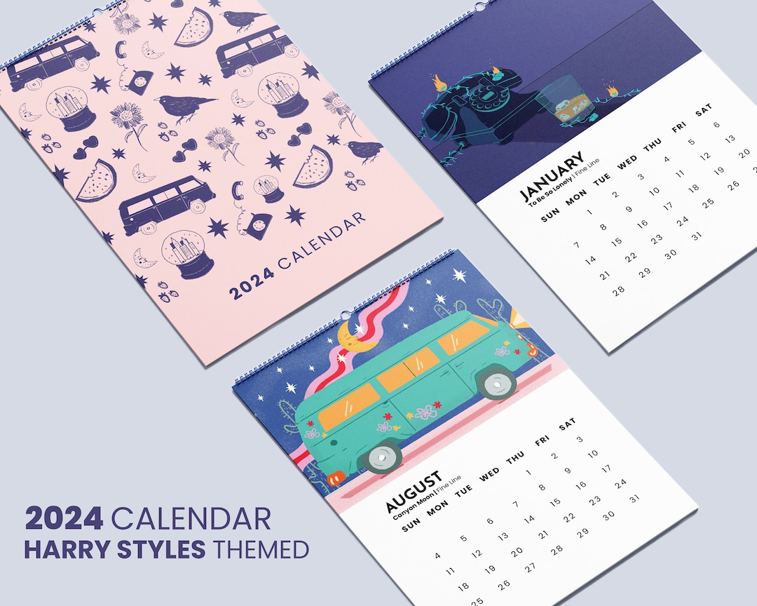 Harry Styles 2024 Calendar Printable, Wall Calendar Harry 2024