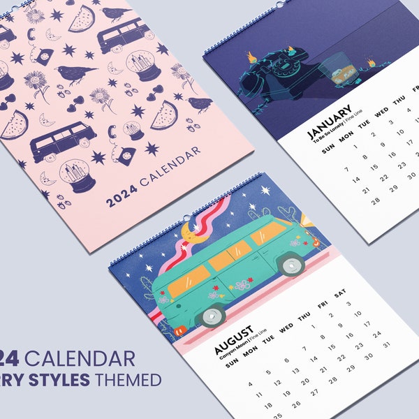 Harry Styles 2024 Wall Calendar Etsy