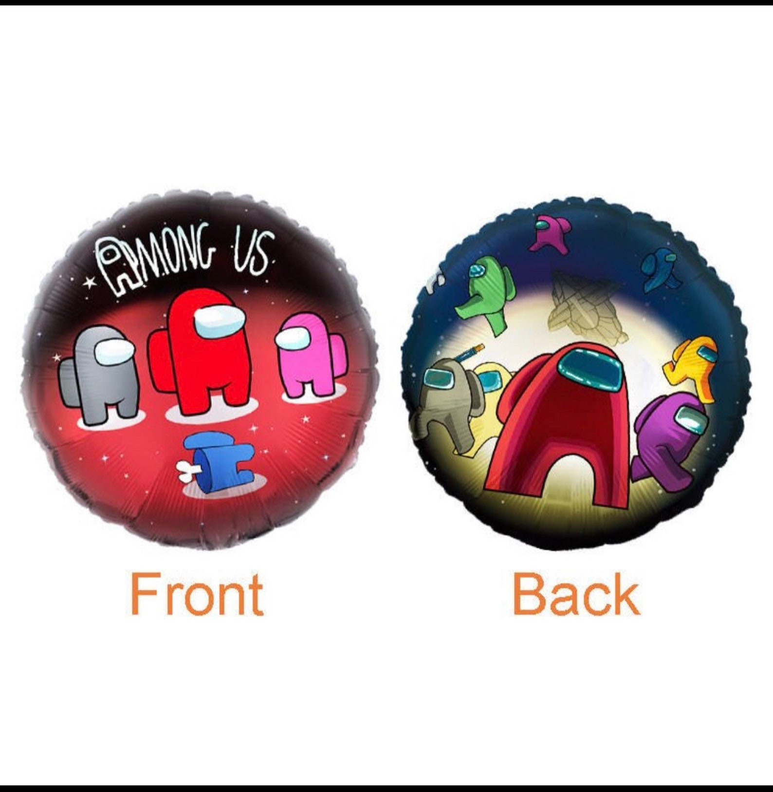 Among Us 2pcs Round Foil Balloons 18 Party Supplies Etsy