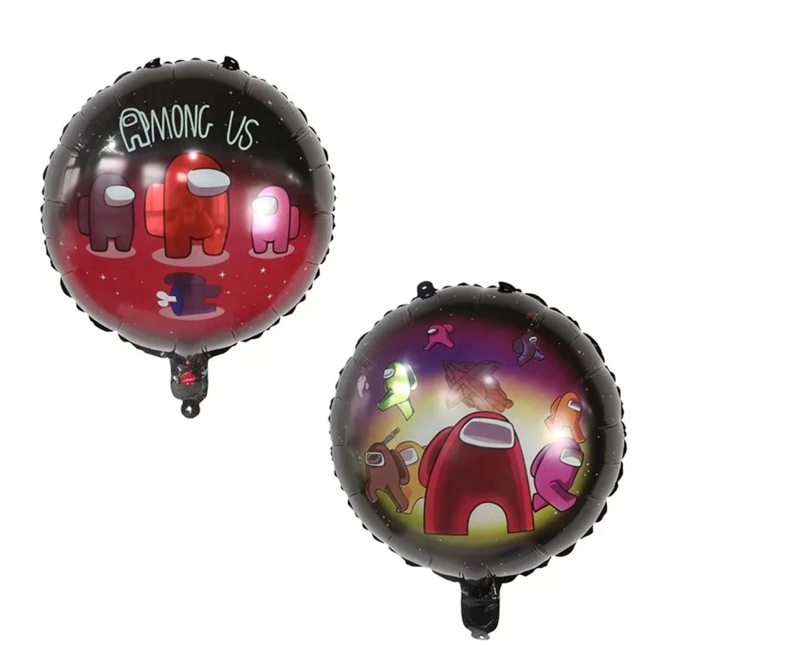 Among Us 2pcs Round Foil Balloons 18 & 15pcs Latex Etsy