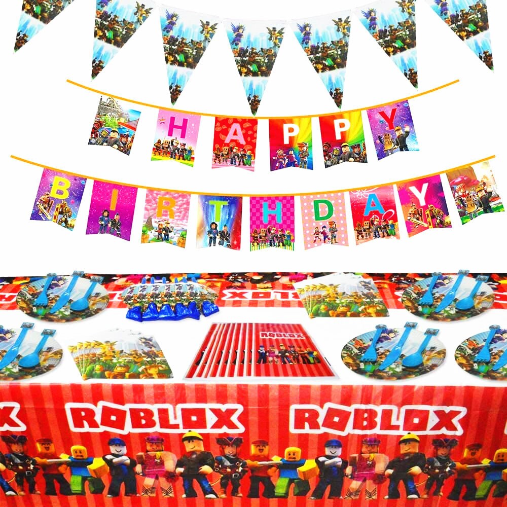 Roblox Party Supplies Party Favors Cups Plates Banners Etsy