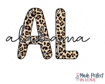 Leopard print Alabama PNG, Alabama Zustand Sublimation designs, Alabama PNG Sublimation, Alabama PNG herunterladen, Alabama tshirt Sublimation, png