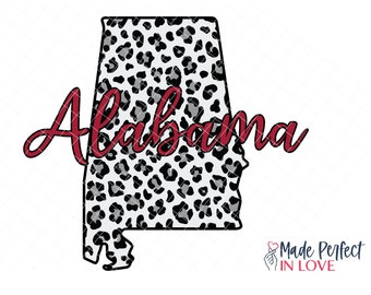 Leopard print Alabama png, Alabama Zustand Sublimation designs, Alabama PNG Sublimation, Alabama PNG herunterladen, Alabama Tshirt Sublimation, png