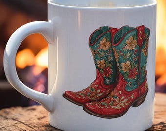 Christmas Boots PNG, Christmas Clipart Commercial Use, Christmas Clipart Bundle, Western Christmas PNG, Clipart PNG, Commercial Clipart