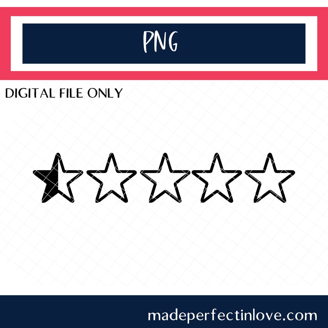 Half Star Rating Png Digital Download File for Making Etsy