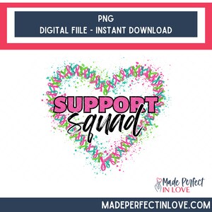 Support squad cancer, cancer awareness png, cancer ribbon heart, cancer awareness heart, files for sublimation, cancer support squad png