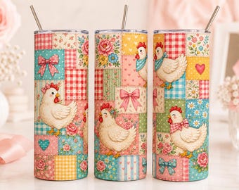 Chicken Tumbler Wrap | Chicken Tumbler PNG | Sublimation Tumbler Designs | Sublimation Tumbler Wrap | Tumbler PNG files | Patchwork PNG