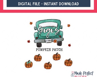 Fall truck png  | grandma's pumpkin patch png | custom fall truck | personalized png | fall png designs | ready to print | fall sublimation