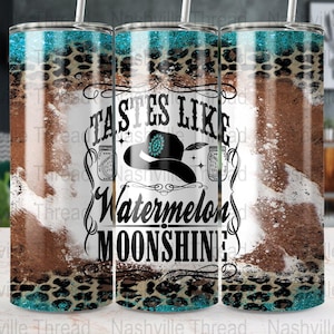 Watermelon Moonshine Tumbler Wrap, Country Music, Hippie Cowgirl, 20oz Skinny, Tumbler Download, Nashville PNG, Western Tumbler, PNG, Lainey