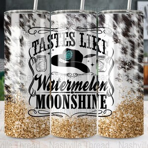Watermelon Moonshine Tumbler Wrap, Country Music, Hippie Cowgirl, 20oz Skinny, Tumbler Download, Nashville PNG, Western Tumbler, PNG, Lainey