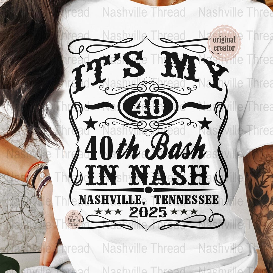 Nashville 40th Birthday, Nashville PNG, Whiskey Theme, Retro Cowgirl ...