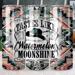 Watermelon Moonshine Tumbler Wrap, Country Music, Hippie Cowgirl, 20oz Skinny, Tumbler Download, Nashville PNG, Western Tumbler, PNG, Lainey