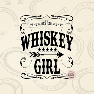 Whiskey Girl Retro Cowgirl PNG, Western Sublimation (Digital Download)