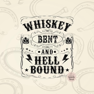 Whisky Bent and Hell Bound PNG, Retro Western Design (digitaler Download)