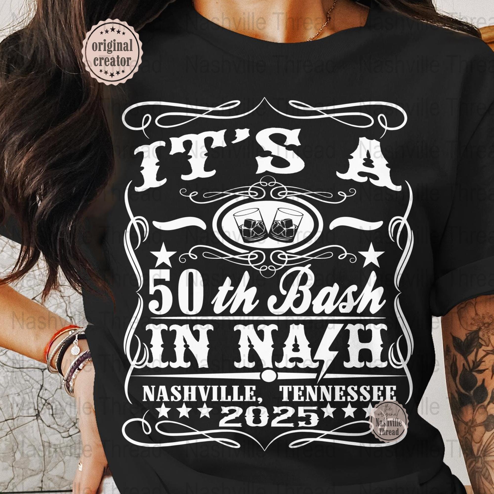 Nashville 50th Birthday PNG, Nashville Birthday, Music City, PNG, Country Music, Whiskey Theme, Western Sublimation, Birthday Crew, Cowgirl